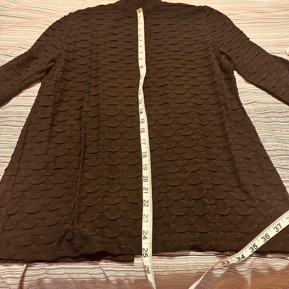 Kim Rogers Black Textured Open Front Jacket Women’s Small Long Sleeve Layering - Picture 9 of 9
